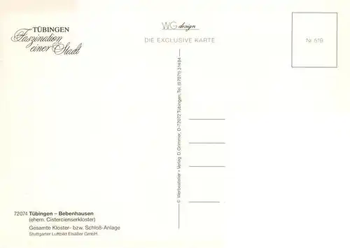 AK / Ansichtskarte  Bebenhausen_Tuebingen Kloster bzw Schloss-Anlage Fliegeraufnahme