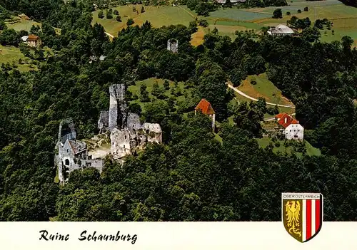 AK / Ansichtskarte  Eferding_Oberoesterreich_AT Ruine Schaunburg Fliegeraufnahme