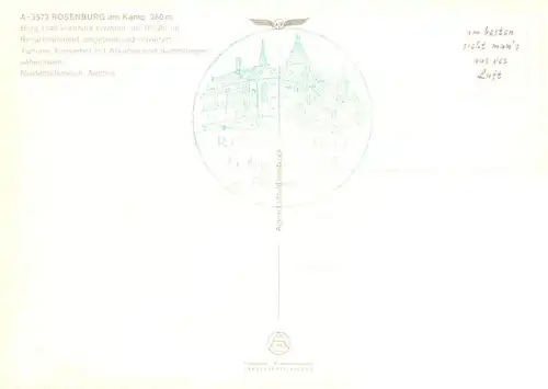 AK / Ansichtskarte  Rosenburg_Kamp_Waldviertel_AT Fliegeraufnahme mit Burg Torturm Turnierhof und Arkaden