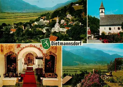 AK / Ansichtskarte  Dietmannsdorf_Sulmtal Panorama Paltental Kirche Inneres