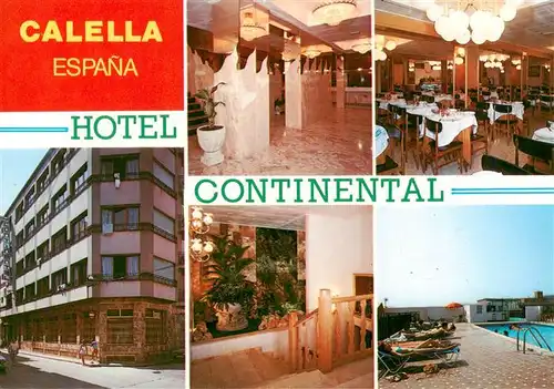 AK / Ansichtskarte 73941646 Calella_de_la_Costa_Calella_de_Mar_ES Hotel Continental Foyer Speisesaal Pool