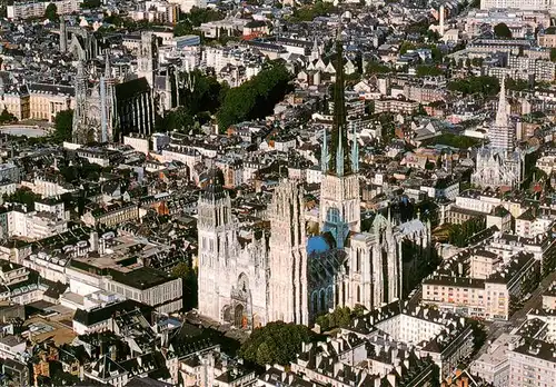 AK / Ansichtskarte  Rouen_76 Cathédrale Notre Dame vue aérienne