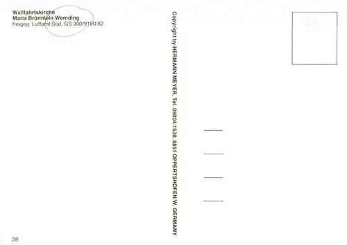 AK / Ansichtskarte  Wemding_Bayern Wallfahrtskirche Maria Bruennlein