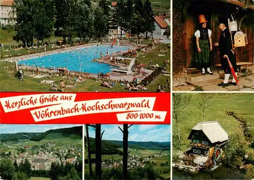 AK / Ansichtskarte 73941811 Voehrenbach Schwimmbad Trachten Panorama Muehle