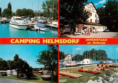 AK / Ansichtskarte 73941873 Immenstaad_Bodensee Yachthafen Camping Helmsdorf Restaurant Liegewiese