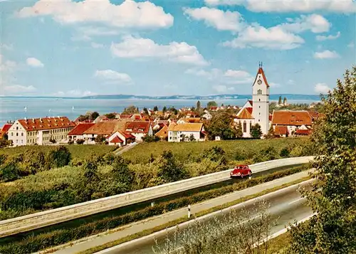 AK / Ansichtskarte 73941879 Hagnau_Bodensee Panorama mit Kirche