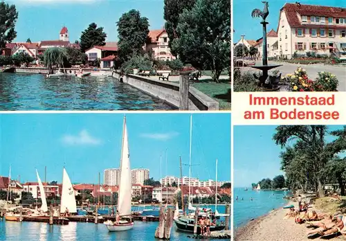 AK / Ansichtskarte 73941890 Immenstaad_Bodensee Promenade Strassenpartie Yachthafen Strand