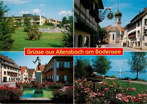 AK / Ansichtskarte 73941912 Allensbach_Bodensee Sanatorium Kirche Brunnen Park