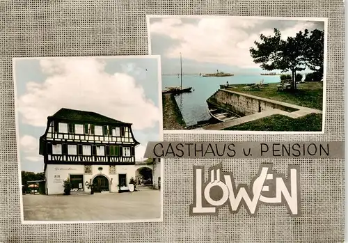 AK / Ansichtskarte  Hagnau_Bodensee Gasthaus Pension Loewen Seepartie