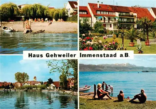 AK / Ansichtskarte  Immenstaad_Bodensee Haus Gehweiler Strandpartien