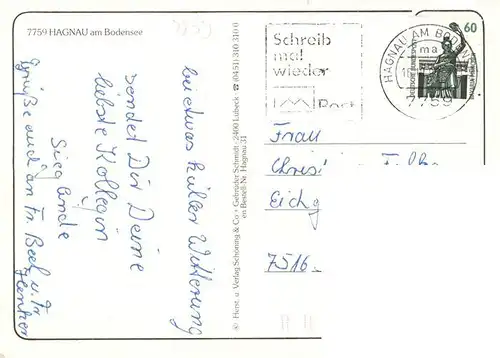 AK / Ansichtskarte  Hagnau_Bodensee Panorama Gasthaus Hafenstrasse Park