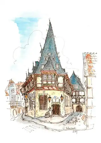 AK / Ansichtskarte  Goslar Hotel Restaurant Das Brusttuch Illustration