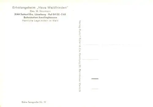 AK / Ansichtskarte  Sottorf_Amelinghausen_Lueneburger_Heide Haus Waldfrieden
