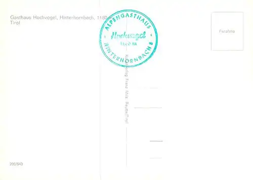 AK / Ansichtskarte  Hinterhornbach_Tirol_AT Gasthaus Hochvogel