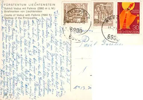 AK / Ansichtskarte  Briefmarkensprache Liechtenstein Fuerstentum 