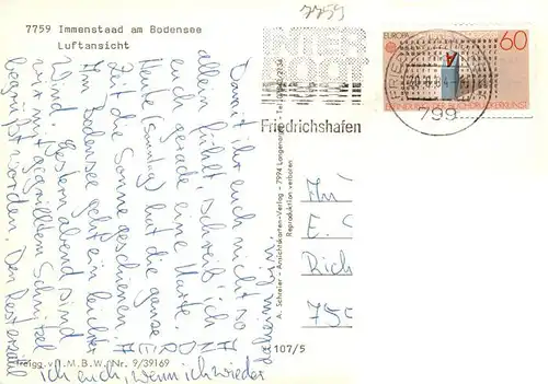 AK / Ansichtskarte 73942112 Immenstaad_Bodensee Fliegeraufnahme