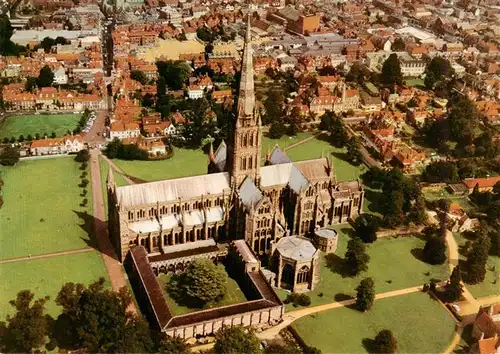 AK / Ansichtskarte  Salisbury___Wiltshire_UK Cathedral aerial view