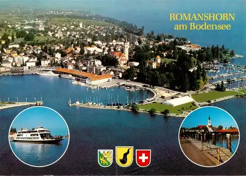 AK / Ansichtskarte  Romanshorn_TG Hafen Luftaufnahme Faehre Bootsanleger