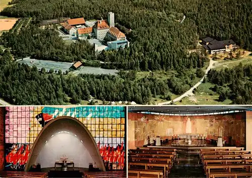 AK / Ansichtskarte  Ebermannstadt Jugendhaus Burg Feuerstein und Landvolkshochschule Luftaufnahme Kirche Innenansichten