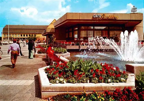 AK / Ansichtskarte  Bad_Kreuznach Bahnhofsvorplatz Café Pavillon Wasserspiele