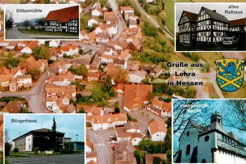 AK / Ansichtskarte  Lohra_Hessen Luftaufnahme Goetzemuehle Buergerhaus Kirche Rathaus