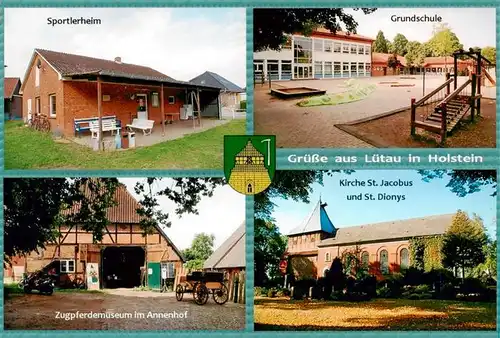 AK / Ansichtskarte 73942252 Luetau_Schleswig-Holstein Sportlerheim Grundschule Zugpferdemuseum im Annenhof Kirche
