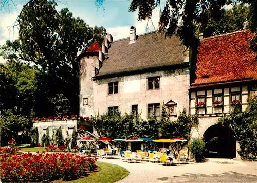 AK / Ansichtskarte 73942277 Aschach_Bad_Bocklet Schloss-Café Aschach Gartenterrasse
