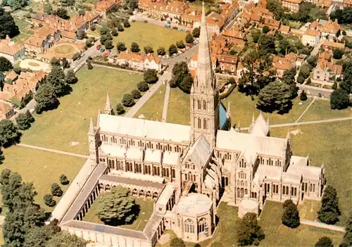 AK / Ansichtskarte  Salisbury___Wiltshire_UK Cathedral Cloisters Chapter House aerial view