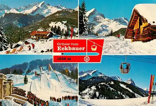 AK / Ansichtskarte  Garmisch-Partenkirchen Berggasthof Eckbauer Wintersportplatz Alpen Olympia-Skistadion