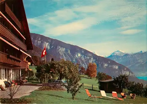 AK / Ansichtskarte  Sigriswil_BE Hotel Pension Stettler am Thunersee Alpenpanorama