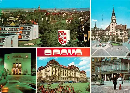 AK / Ansichtskarte  Opava_Troppau_CZ Stadtpanorama Stadtzentrum Theater Oper