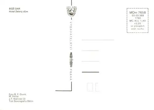 AK / Ansichtskarte  Bozi_Dar_Gottesgab_CZ Hotel Zeleny dum Wintersport