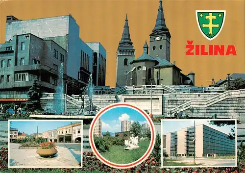 AK / Ansichtskarte  Zilina_Sillein_Silein_SK Teilansichten Kirche Stadtzentrum Hochhaeuser