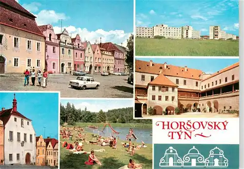 AK / Ansichtskarte 73942397 Horsovsky_Tyn_Bischofteinitz_CZ Motive Stadtzentrum Hochhaeuser Badestrand