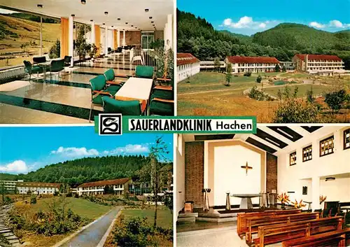 AK / Ansichtskarte 73942456 Hachen_Sauerland_Arnsberg Sauerlandklinik Teilansichten Hauskapelle