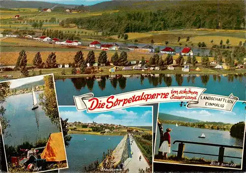 AK / Ansichtskarte 73942457 Sorpetalsperre Panorama Idyll Staudamm Blick zum See