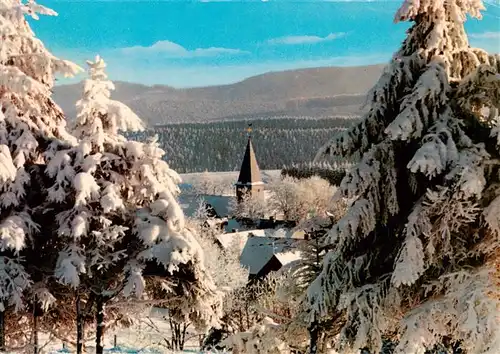 AK / Ansichtskarte 73942462 Neuastenberg Winterpanorama Kirche