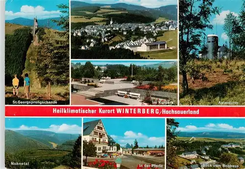 AK / Ansichtskarte 73942537 Winterberg__Hochsauerland_NRW St Georgsprungschanze Kurpark Astenturm Nuhnetal In der Pforte Blick vom Bobhaus