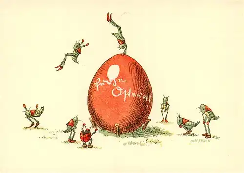 AK / Ansichtskarte  Ostern_Easter_Paques_Pasqua W. Kaiser Marinkaefer Grashuepfer