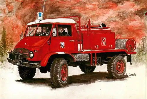 AK / Ansichtskarte  Feuerwehr_Fire-Brigade_Pompiers_Bomberos Carte 041 Mercedes Unimog 404 S 