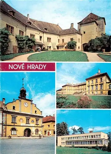 AK / Ansichtskarte 73942615 Nove_Hrady_CZ Stary hrad Radnice Zamek zemedelske uciliste Hotel Maj