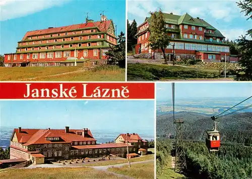 AK / Ansichtskarte 73942627 Janske_Lazne_Johannisbad_CZ Sokolska bouda Zot ROH Cerna bouda Horsky hotel Lanovka na Cernou horu