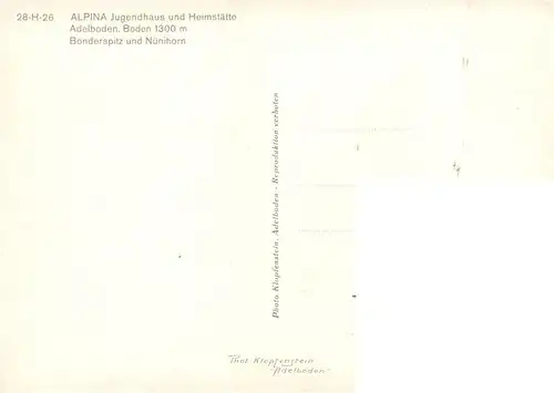 AK / Ansichtskarte  Adelboden_BE Alpina Jugendhaus und Heimstaette mit Bonderspitz und Nuenihorn