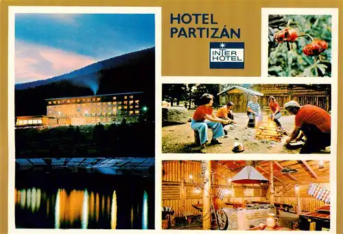 AK / Ansichtskarte  Nizke_Tatry_Slovakia Hotel Partizan Almhuette beim Hotel