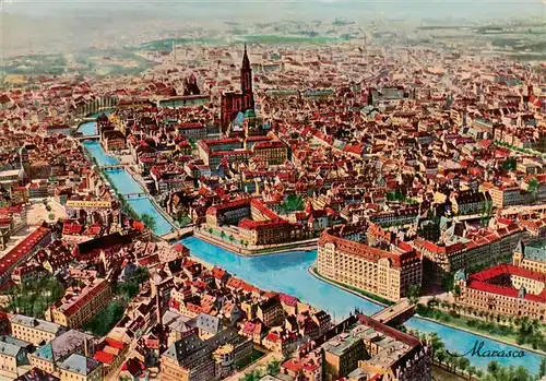 AK / Ansichtskarte  Strasbourg__Strassburg_67_Bas-Rhin Fliegeraufnahme