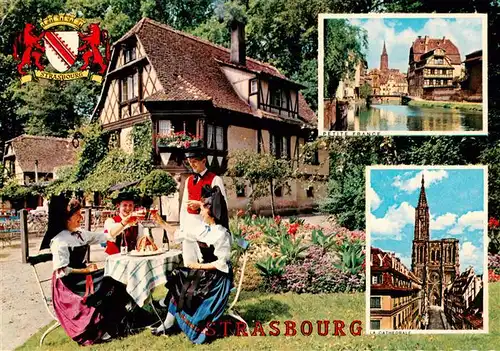 AK / Ansichtskarte  Strasbourg__Strassburg_67_Bas-Rhin Trachten Petit France La Cathedrale 