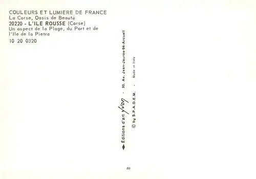 AK / Ansichtskarte  L_Ile-Rousse_2B_Haute-Corse Un aspect de la Page du Port et de lIle de la Pietra