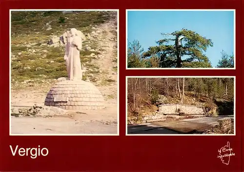 AK / Ansichtskarte  Vergio_Albertacce_2B_Haute-Corse Le Christ du col de Vergio Les pins tordus par le vent La fontaine Caroline