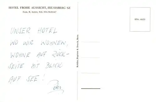 AK / Ansichtskarte  Feusisberg_SZ Hotel Frohe Aussicht