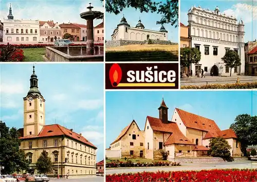 AK / Ansichtskarte 73942767 Susice_Schuettenhofen_CZ Otave pod Svatoborem Muzeum je goticka Radnice Byv klasterni kostel sv Felixe byl postaven Barokni kaple Andela Strazce na vrchu Strazi